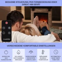 Etna Elektrokamin 1800W Wochentimer Fernbedienung LED -Küchengeräte 10035043 de 0006 usp