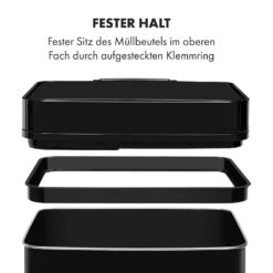 Touchless Black Stainless Steel Müllsammler Sensor 72L 4 Behälter ABS / PP / Edelstahl Schwarz 19 Touchless Black Stainless Steel Müllsammler Sensor 72L 4 Behälter ABS / PP / Edelstahl Schwarz -Küchengeräte 10035097 de 0009 logo