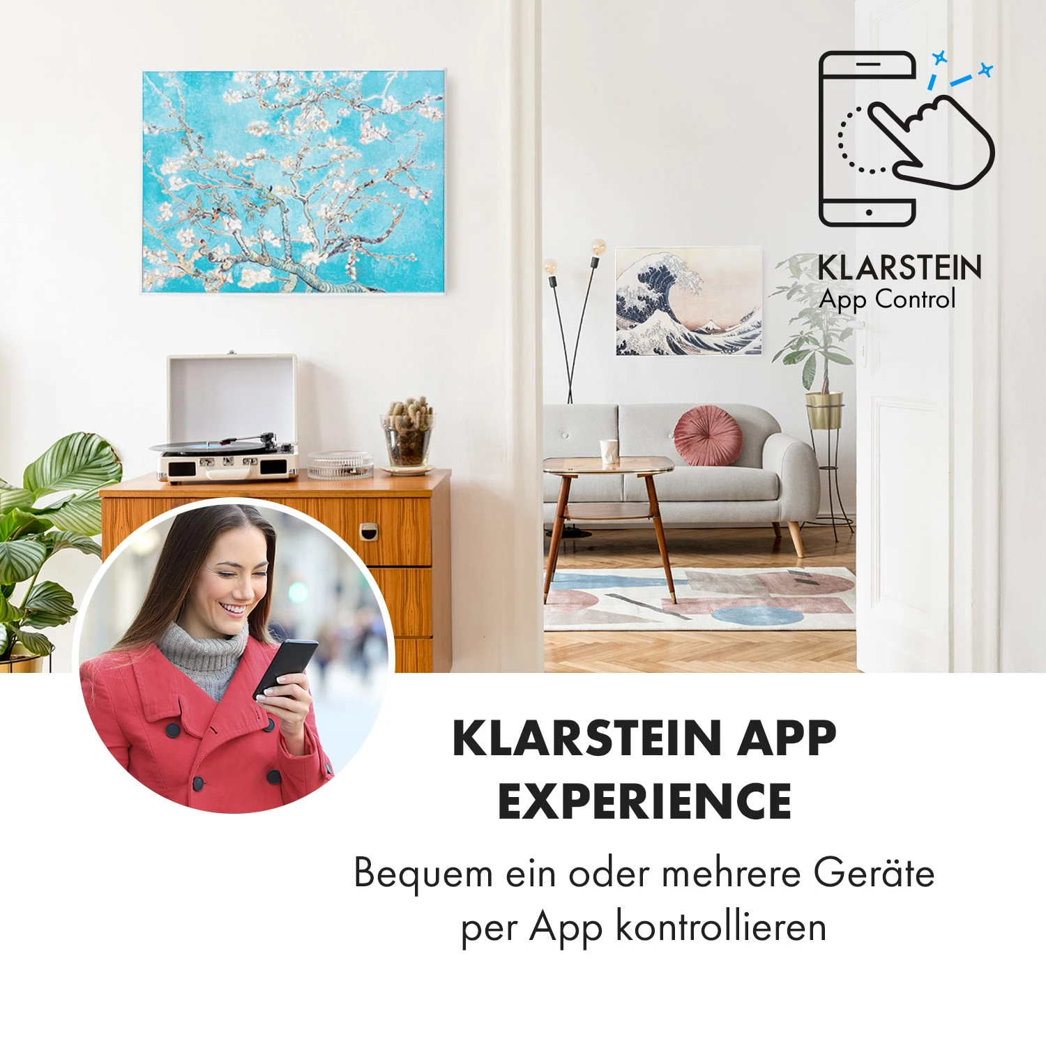 Wonderwall Air Art Smart Infrarotheizung 80x60cm 500W Wandmontage Blüten 2 Wonderwall Air Art Smart Infrarotheizung 80x60cm 500W Wandmontage Blüten – Bild 2