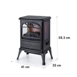 Leoben Elektrischer Kamin 900 / 1800 W Thermostat PanoramaView -Küchengeräte 10035149 yy 0008 logo Klarstein Leoben Elektrischer Kamin schwarz