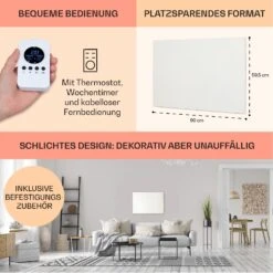 Wonderwall Air Infinite 580 Infrarotheizung 90x60cm 580W Fernbedienung -Küchengeräte 10035169 de 0006 usp
