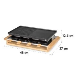 Tournedo Raclette 1200W Aluminiumguss 8 Personen Holz-Dekor -Küchengeräte 10035219 yy 0009 logo Klarstein Tournedo Raclette Holz Dekor