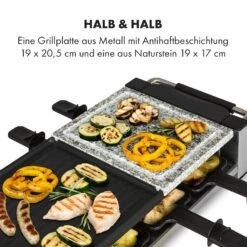 Bistecca Raclette 1200W Metall / Stein 8 Personen Kontroll-LED -Küchengeräte 10035293 de 0004 logo
