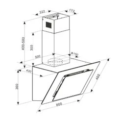 Eleonora 60 Dunstabzugshaube 426 M³/h Touch-Panel Ambiente-Licht -Küchengeräte 10035380 yy 0008 logo Klarstein Eleonora 60 Dunstabzugshaube schwarz