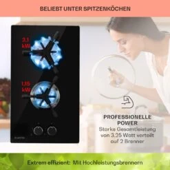 Trifecta Domino Gaskochfeld 2-flammig Triangle-Brenner Glaskeramik -Küchengeräte 10035468 de 0003 usp