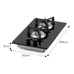 Trifecta Domino Gaskochfeld 2-flammig Triangle-Brenner Glaskeramik -Küchengeräte 10035468 yy 0011 dimensions