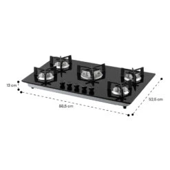 Trifecta 5 Gaskochfeld 5-flammig Triangle-Brenner Glaskeramik -Küchengeräte 10035470 yy 0011 dimensions
