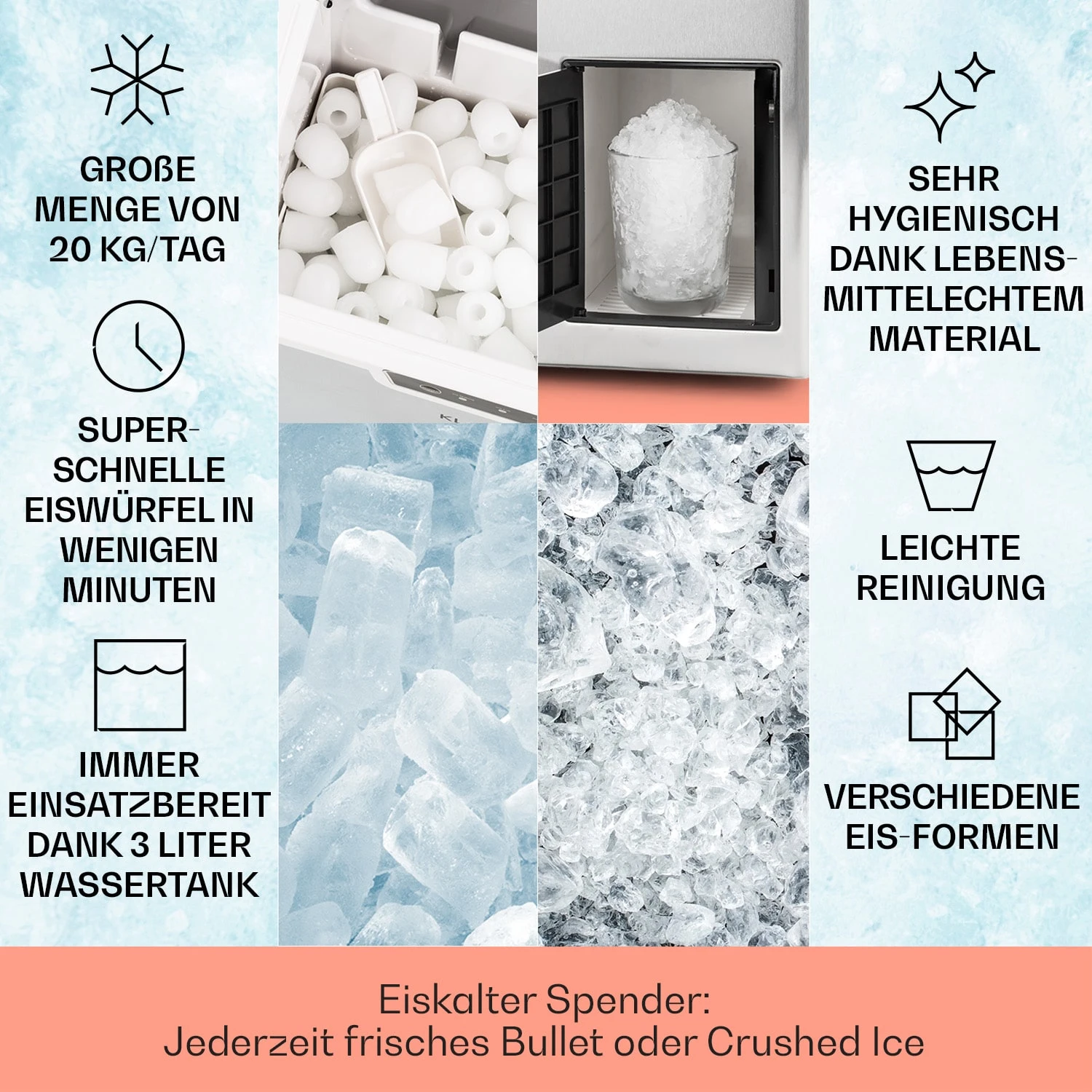 Icefestival Bullet Eiswürfelbereiter 400W 1,9l 20kg/24h 2 Icefestival Bullet Eiswürfelbereiter 400W 1,9l 20kg/24h – Bild 2