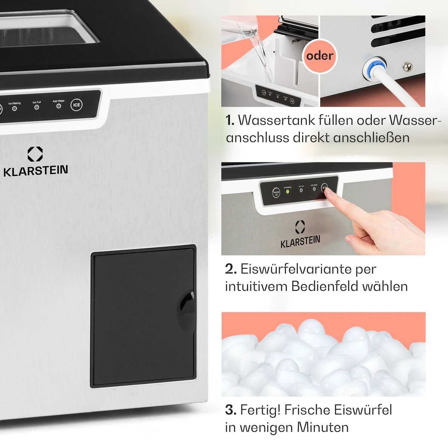 Icefestival Bullet Eiswürfelbereiter 400W 1,9l 20kg/24h 4 Icefestival Bullet Eiswürfelbereiter 400W 1,9l 20kg/24h – Bild 4