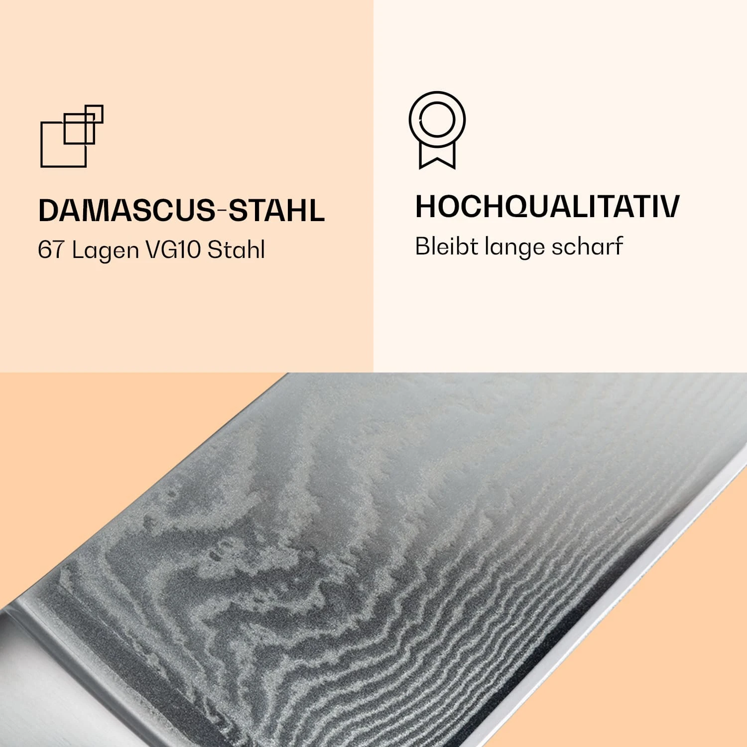 Kishiko Messerset Damaszener-Stahl 3-teilig Extra Scharf Rosenholz 4 Kishiko Messerset Damaszener-Stahl 3-teilig Extra Scharf Rosenholz – Bild 4