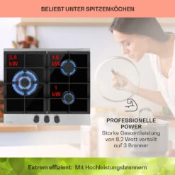 Alchemist 3 Gaskochfeld 3-flammig Aluminium-Brenner Glaskeramik -Küchengeräte 10037804 de 0003 usp