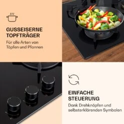 Goldflame 3 Gaskochfeld 3-flammig Messing-Brenner Glaskeramik -Küchengeräte 10037805 de 0003 logo