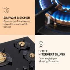 Goldflame 3 Gaskochfeld 3-flammig Messing-Brenner Glaskeramik -Küchengeräte 10037805 de 0005 logo