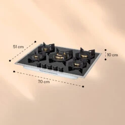 Goldflame 5 Prime Gaskochfeld 5-flammig Messing-Brenner Glaskeramik -Küchengeräte 10037808 yy 0007 logo