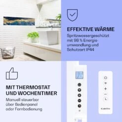 Wonderwall Air Art Smart Infrarotheizung Blauer Marmor 120x30cm 350W -Küchengeräte 10037850 de 0004 logo
