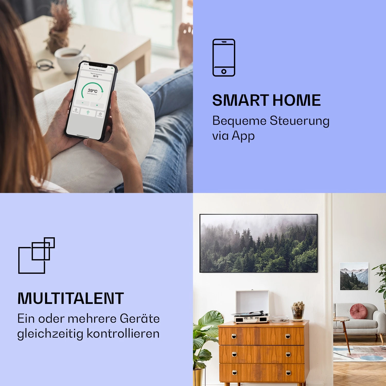 Wonderwall Air Art Smart Infrarotheizung Wald 120x60cm 700W 2 Wonderwall Air Art Smart Infrarotheizung Wald 120x60cm 700W – Bild 2