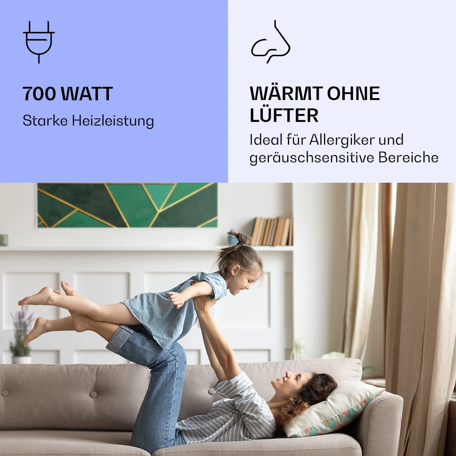 Wonderwall Air Art Smart Infrarotheizung Grüne Linie 120x60cm 700W 5 Wonderwall Air Art Smart Infrarotheizung Grüne Linie 120x60cm 700W – Bild 5