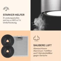 Skyfall Smart Inselabzugshaube Ø45cm Umluft 402m³/h LED -Küchengeräte 10037973 de 0005 logo