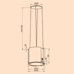 Skyfall Smart Inselabzugshaube Ø45cm Umluft 402m³/h LED -Küchengeräte 10037973 yy 0007 logo