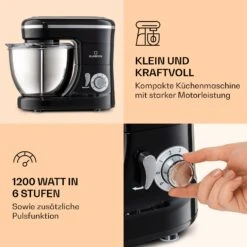 Bella Mini Rührmaschine 1200 W 6 Stufen 4 Liter Edelstahl Pulsfunktion -Küchengeräte 10037980 de 0003 logo