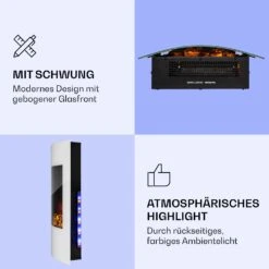 Klarstein Lamington Elektrokamin 2000 W LED-Flammen Heizlüfter Timer Ambientelicht -Küchengeräte 10038006 de 0003 logo