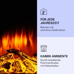 Klarstein Lamington Elektrokamin 2000 W LED-Flammen Heizlüfter Timer Ambientelicht -Küchengeräte 10038006 de 0006 logo