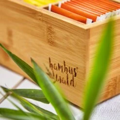 Teebox 10 Fächer 150 Teebeutel Kunststoff-Sichtfenster Bambus -Küchengeräte 10038029 yy 0006 logo