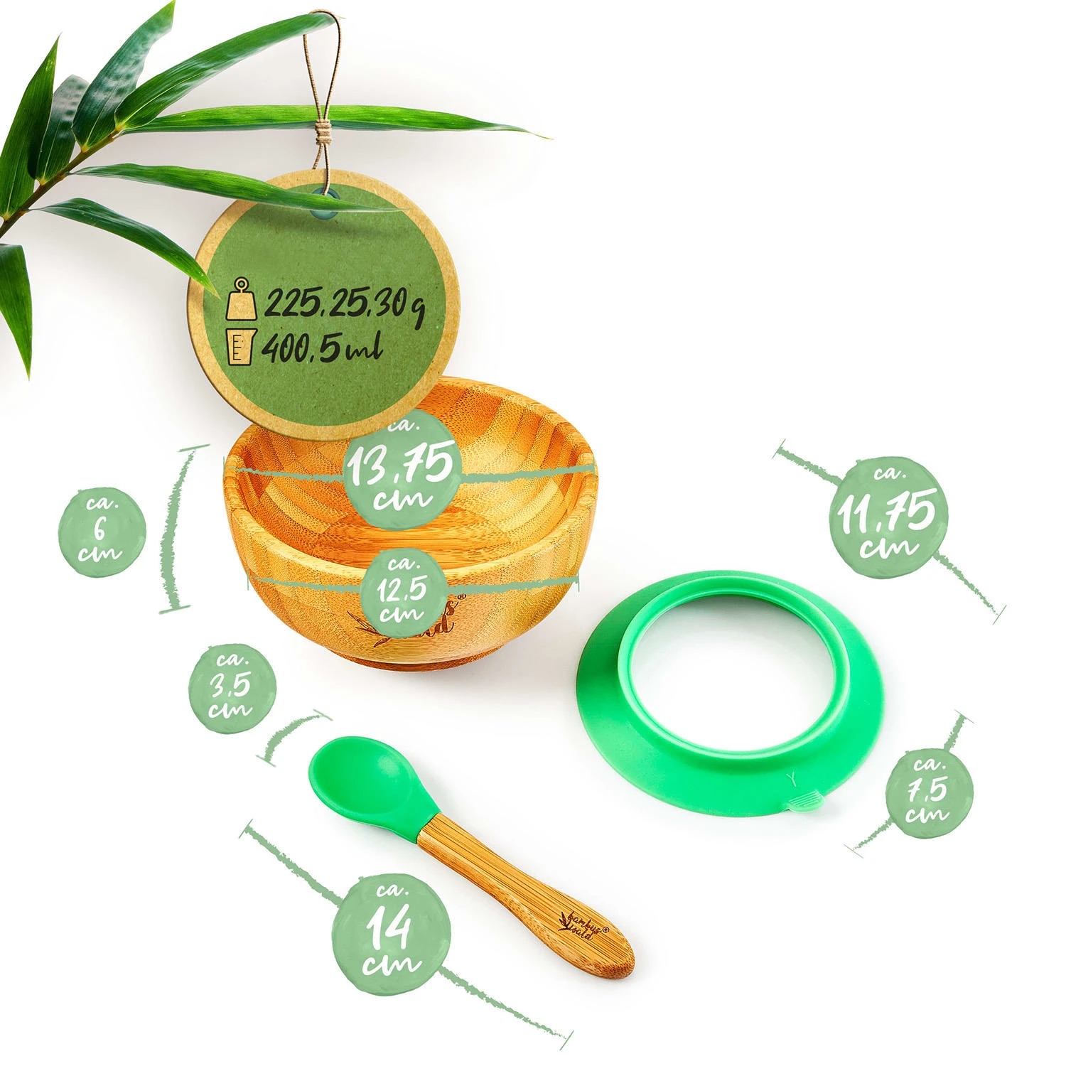 Kindergeschirr Mit Bambusschale Und Löffel 400 Ml Inkl. Saugnapf Ø: 13,7 Cm 6 Kindergeschirr Mit Bambusschale Und Löffel 400 Ml Inkl. Saugnapf Ø: 13,7 Cm – Bild 6