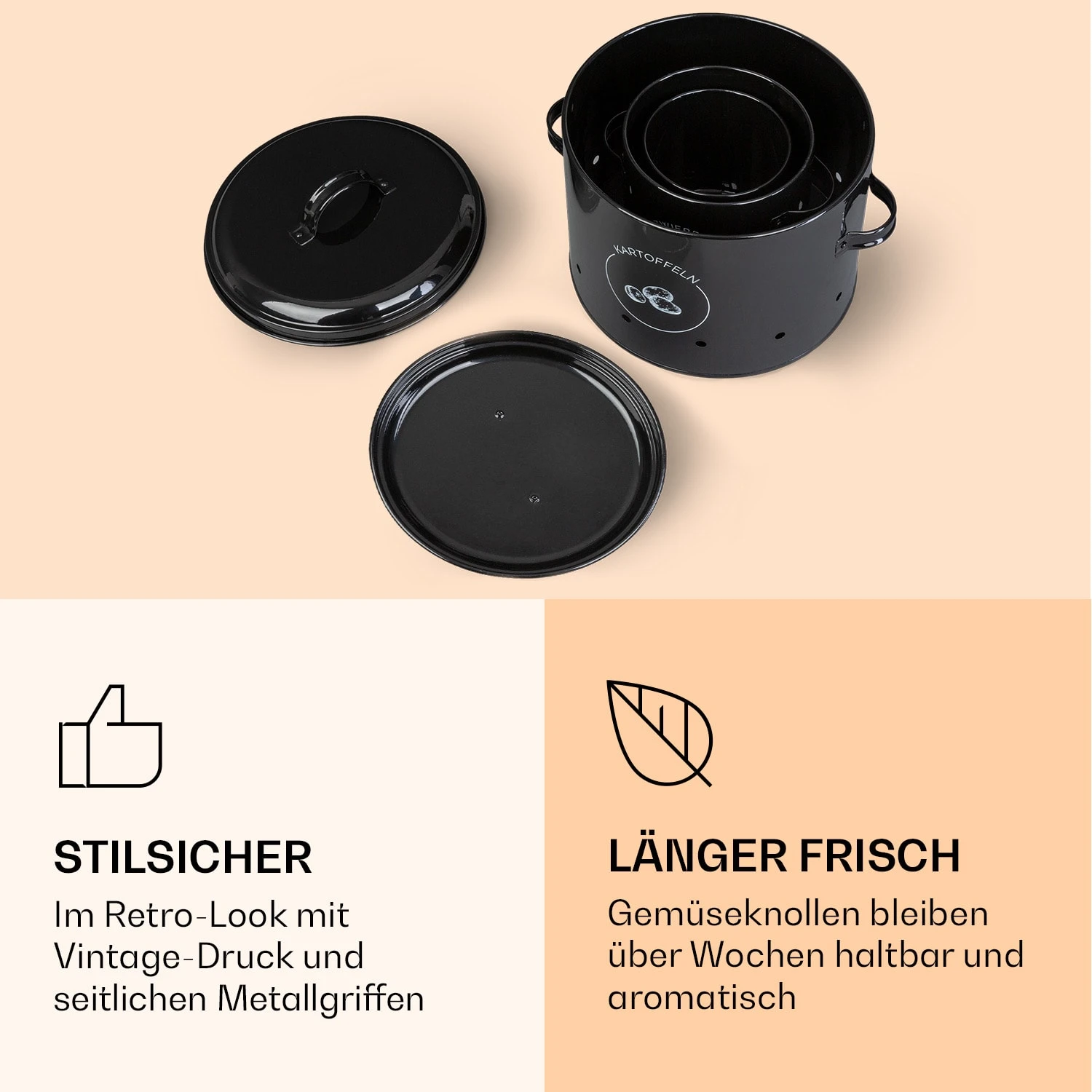 Aufbewahrungstöpfe 3er Set Metallblech Rund Deckel 7 Aufbewahrungstöpfe 3er Set Metallblech Rund Deckel – Bild 7
