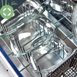 Glasschüssel 1365 Ml Bambusdeckel Verschließbar BPA-frei Größe M -Küchengeräte 10038271 yy 0005 logo