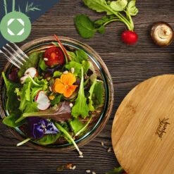 Glasschüssel 1365 Ml Bambusdeckel Verschließbar BPA-frei Größe M -Küchengeräte 10038271 yy 0006 logo