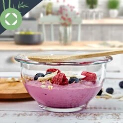 Glasschüssel 1365 Ml Bambusdeckel Verschließbar BPA-frei Größe M -Küchengeräte 10038271 yy 0007 logo