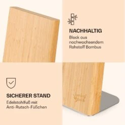 Messerblock Schräg, Magnetisch, Für 4-6 Messer, Bambus, Edelstahl -Küchengeräte 10038281 de 0004 logo