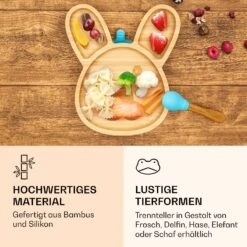Kindergeschirr Bambusteller & Löffel 250 Ml Inkl. Saugnapf 18 X 18 Cm -Küchengeräte 10038288 de 0004 logo