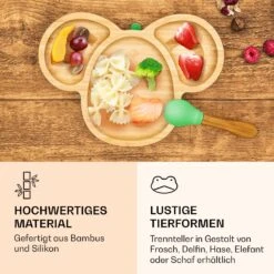Kindergeschirr Bambusteller & Löffel 250 Ml Inkl. Saugnapf 18 X 18 Cm -Küchengeräte 10038291 de 0004 logo