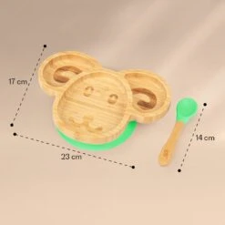 Kindergeschirr Bambusteller & Löffel 250 Ml Inkl. Saugnapf 18 X 18 Cm -Küchengeräte 10038291 yy 0006 logo