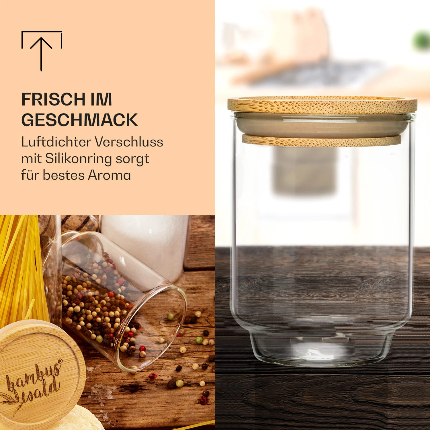 Gewürzgläser Bambusdeckel 10 Stück Je 150 Ml Luftdicht Stapelbar 2 Gewürzgläser Bambusdeckel 10 Stück Je 150 Ml Luftdicht Stapelbar – Bild 2