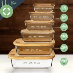 Glasbox Mit Bambusdeckel 2800 Ml Luftdicht Plastikfreie Aufbewahrung -Küchengeräte 10038314 yy 0007 logo