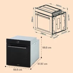 Illuminosa Smart Einbaubackofen 2800W 11 Funktionen App-Steuerung -Küchengeräte 10038335 yy 0007 dimensions