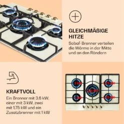 Victoria 5 Gaskochfeld 5-flammig Sabaf-Brenner Glaskeramik Retro-Look -Küchengeräte 10038377 de 0003 logo