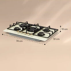 Victoria 5 Gaskochfeld 5-flammig Sabaf-Brenner Glaskeramik Retro-Look -Küchengeräte 10038377 yy 0008 logo