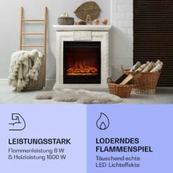 Frosty Peak Elektrischer Kamin 1800 W 10 Bis 30 °C Fernbedienung -Küchengeräte 10038397 de 0004 logo
