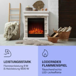 Nevis Peak Elektrischer Kamin 1800 W Heizfunktion 10 Bis 30 °C Fernbedienung -Küchengeräte 10038399 de 0004 logo