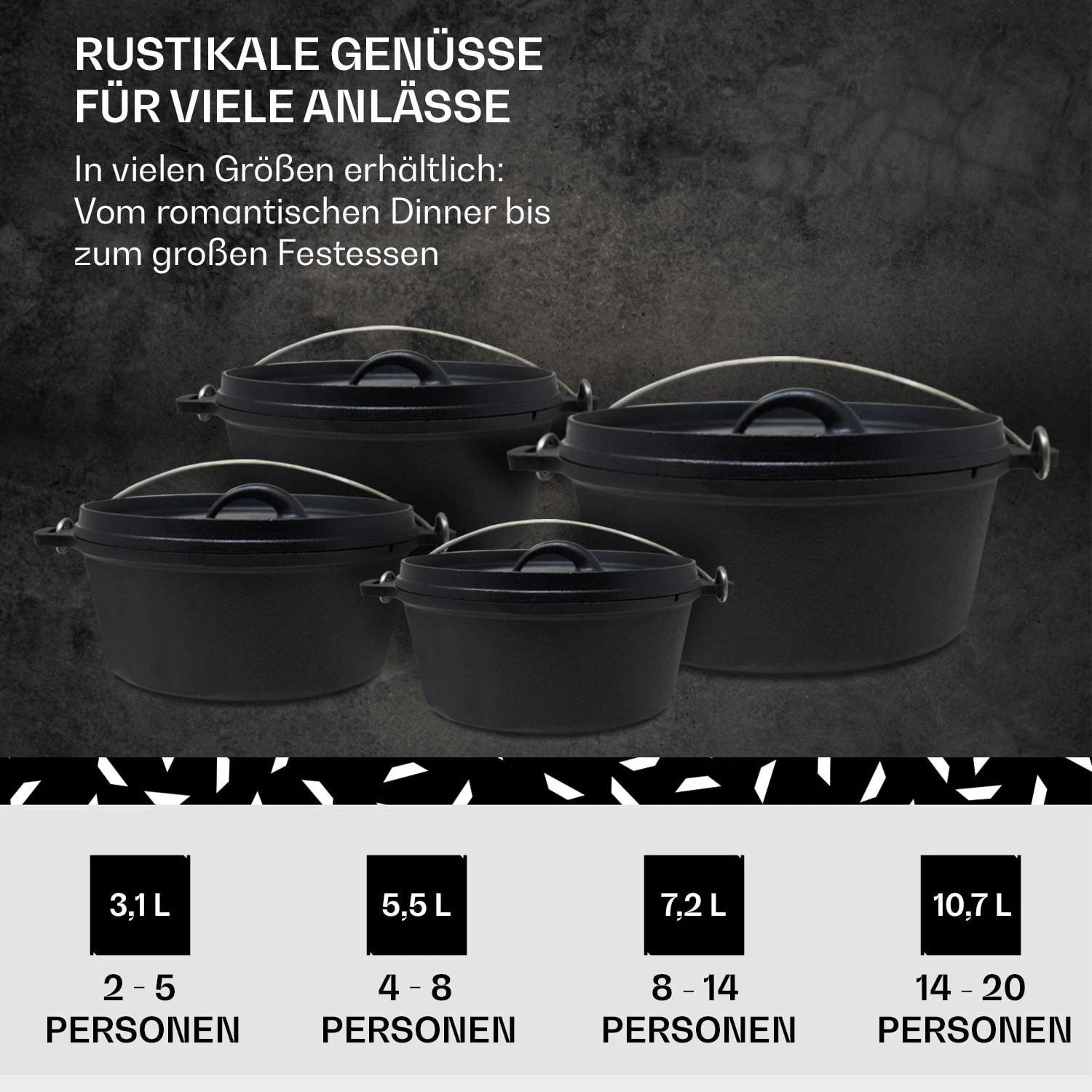 Galloway Dutch Oven 4.5 BBQ-Topf Gusseisen Größe S / 4.5 Qt 6 Galloway Dutch Oven 4.5 BBQ-Topf Gusseisen Größe S / 4.5 Qt – Bild 6