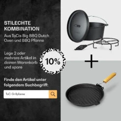 Galloway Dutch Oven 6.0 BBQ-Topf Gusseisen Voreingebrannt Größe M / 6 Qt -Küchengeräte 10038581 de 0007 usp