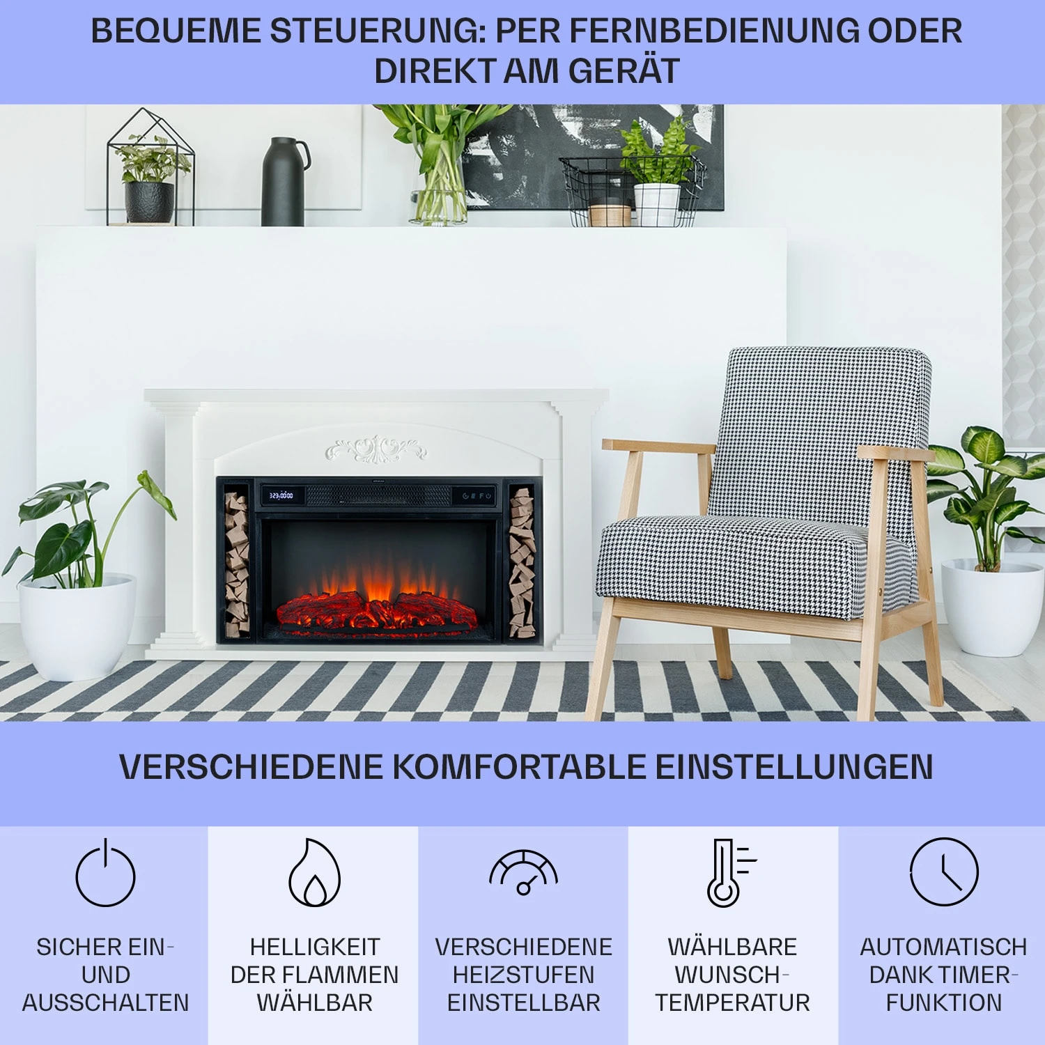 Saint Helens Elektrokamin 1900 W LED-Technik Fernbedienung 6 Saint Helens Elektrokamin 1900 W LED-Technik Fernbedienung – Bild 6