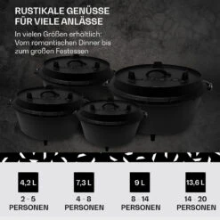 Guernsey Premium Dutch Oven 9.0 BBQ-Topf Gusseisen Standfüße Größe L / 9 Qt 12 Guernsey Premium Dutch Oven 9.0 BBQ-Topf Gusseisen Standfüße Größe L / 9 Qt -Küchengeräte 10038643 de 0006 usp