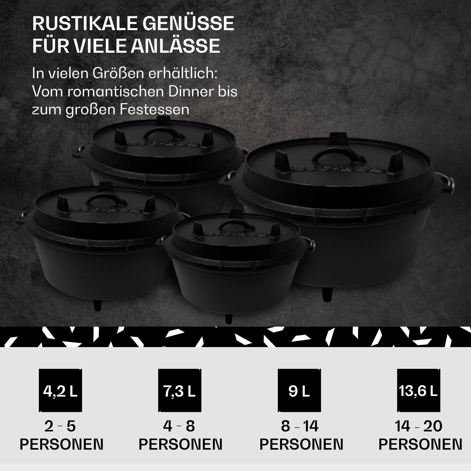Guernsey Premium Dutch Oven 9.0 BBQ-Topf Gusseisen Standfüße Größe L / 9 Qt 6 Guernsey Premium Dutch Oven 9.0 BBQ-Topf Gusseisen Standfüße Größe L / 9 Qt – Bild 6