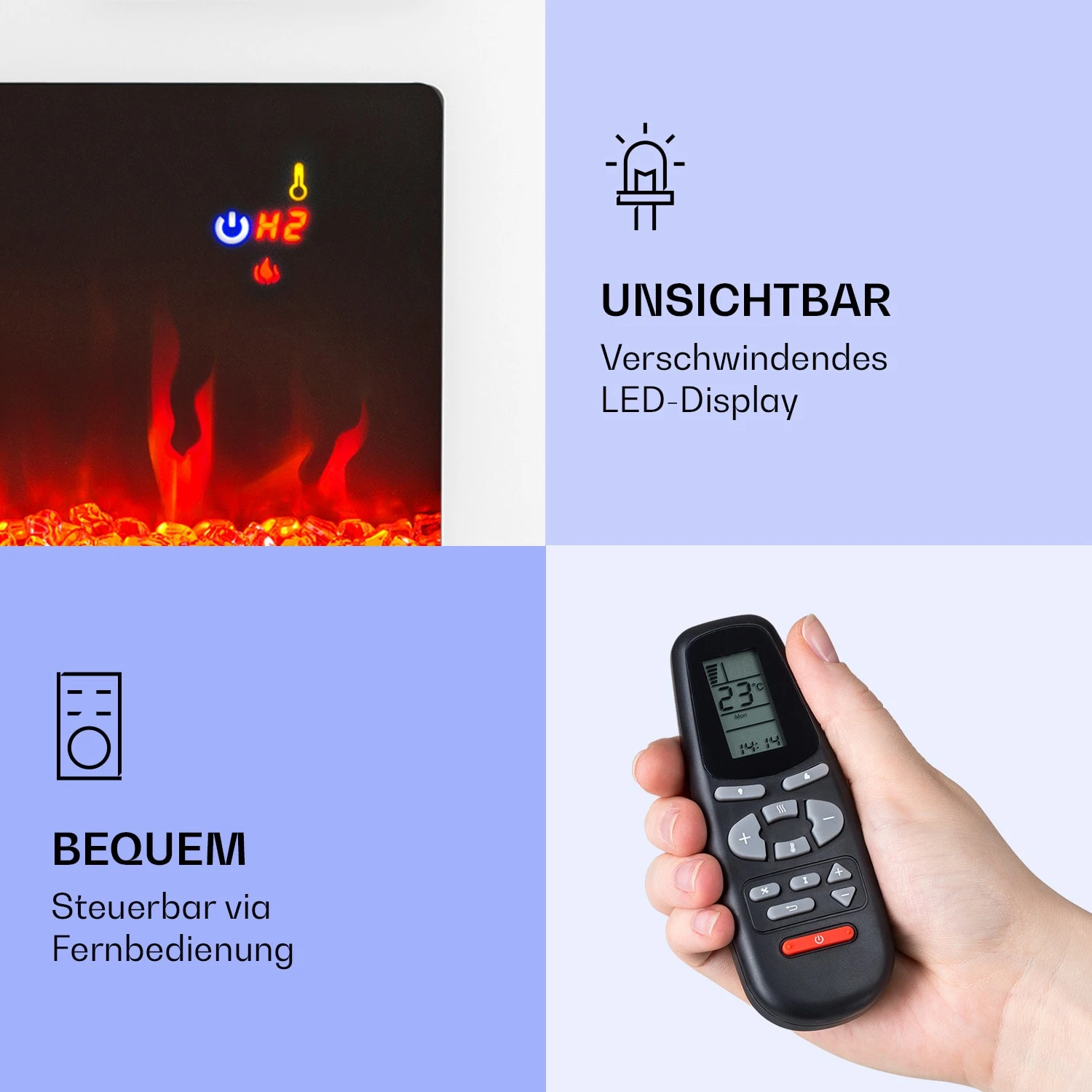 Galeras Elektrischer Wand- Und Einbaukamin 1800 W LED 3 Farben Timer 6 Galeras Elektrischer Wand- Und Einbaukamin 1800 W LED 3 Farben Timer – Bild 6