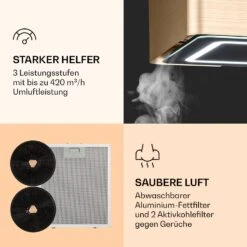 Futurelight Smart Inselabzugshaube Umluft 420m³/h LED Edelstahl -Küchengeräte 10038708 de 0005 logo